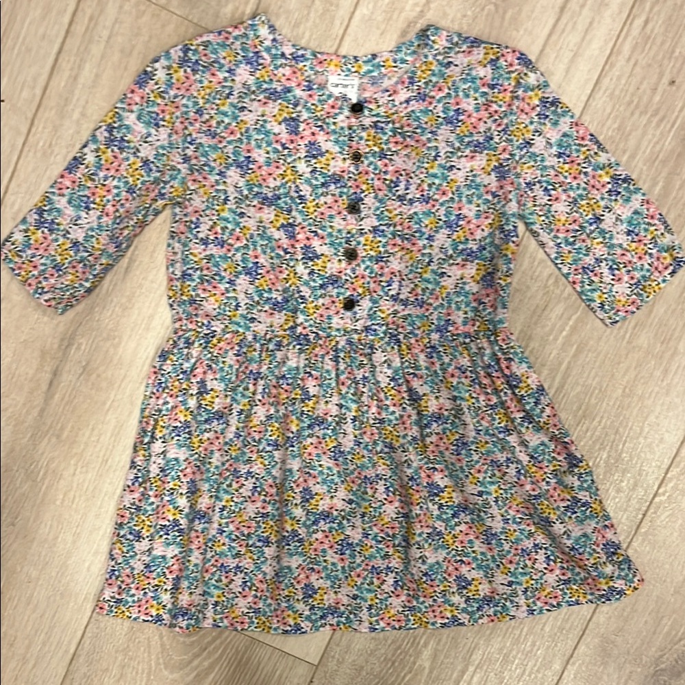 Carter's Floral Print Dress with Buttons